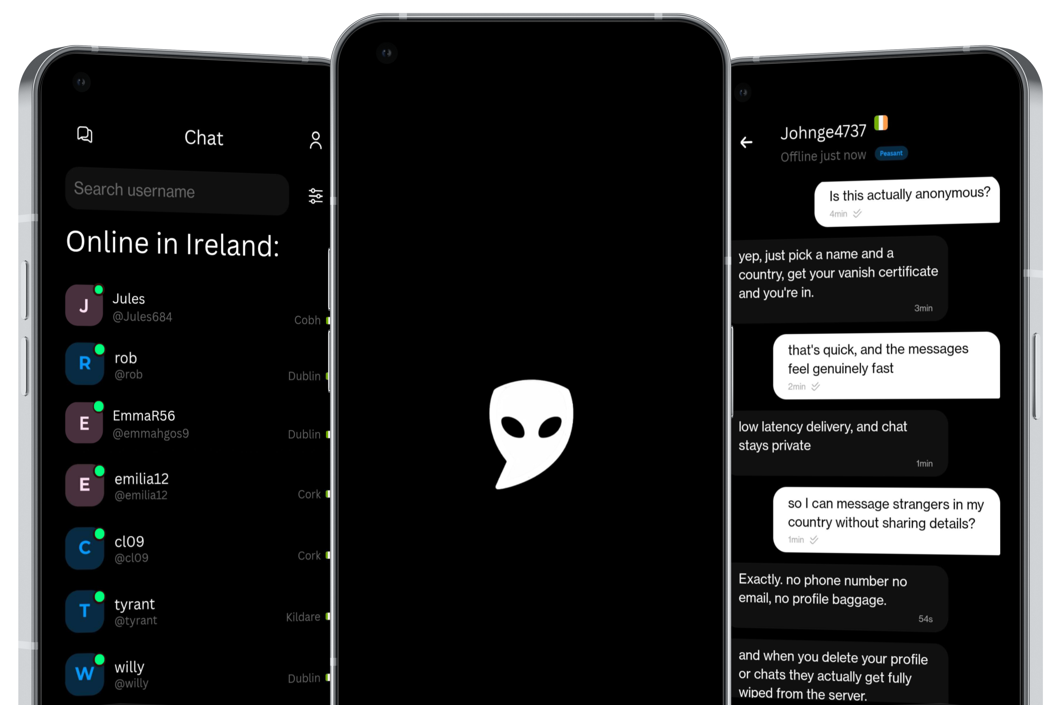 Online users phone screen