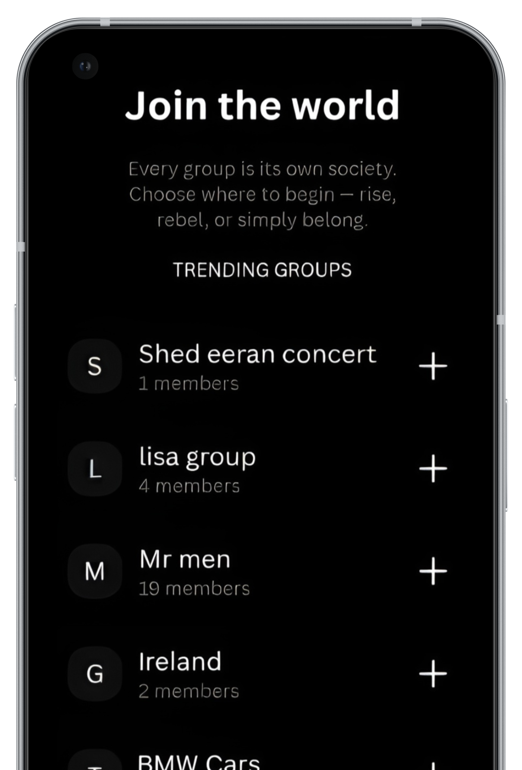 Group rooms screen
